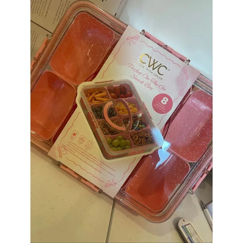 CWC Cook With Color pink snack box NWT